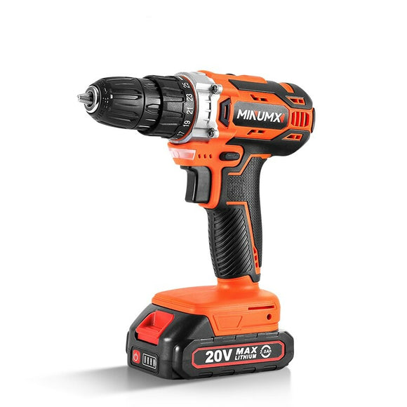 Free Shipping 20V Cordless Drill 40N.m 25 Plus 1 Electric Screwdriver Keyless Chuck Two Speeds Wireless Power Driver Battery ToolsProfessional 20V
