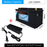 New 12V 24V LiFePO4 Lithium Iron Phosphate Battery With BMS 6 12 30 40 80 100 120 200Ah For Golf Cart EV RV Solar Energy Storage