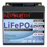 LiFePO4 Lithium Batterie mit USB und Bluetooth, 12V 300Ah Eingebautes 100A BMS Max 2560W Lastleistung und 3840Wh Energie, Max 15000 Tiefzyklen und 7 Jahre Lebensdauer Perfekt für Off-Grid, Wohnmobil, Solaranlage