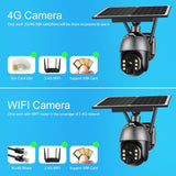 4G Solar IP WiFi 1080P CCTV Video Wireless Surveillance Camera Outdoor PTZ Battery Security Protection Waterproof Color Night