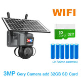 SHIWOJIA 4G Solar Camera Outdoor Solar Panel 3MP/4MP HD WIFI Wireless Security CCTV 21000mAh Battery with Anti-theft Siren Alarm
