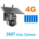 SHIWOJIA 4G Solar Camera Outdoor Solar Panel 3MP/4MP HD WIFI Wireless Security CCTV 21000mAh Battery with Anti-theft Siren Alarm