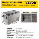 Cool box 20-55 L cooling down to -18 °C, with powerful rapid cooling 20L 22L 35L 45L 55L Car Refrigerator Mini Fridge Freezer 12/24V DC 110-240V Ice Box for Camping
