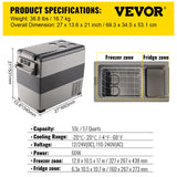 Kühlbox  20-55 L  Kühlung bis -18 °C, mit leistungsstarker Schnellkühlung 20L 22L 35L 45L 55L Car Refrigerator Mini Fridge Freezer  12/24V DC 110-240V Ice Box for Camping