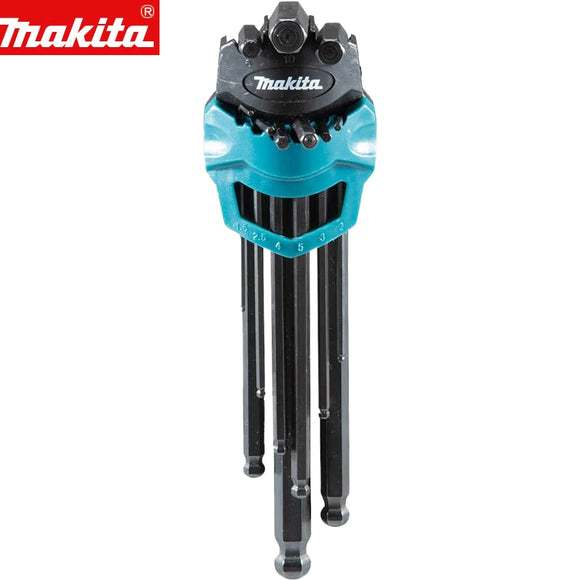 Makita B-65894 9Piece Hex Key Wrench Set 1.5-10mm Hexagonal Wrench Set L-shaped Extension