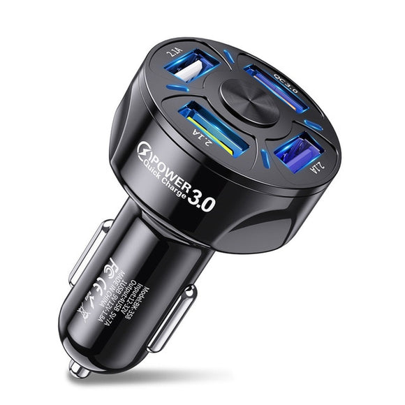 4 Ports USB Car Charge 48W Quick 7A Mini (Super fast Charge) For iPhone/Xiaomi/Huawei/Samsung ,Car Mobile Charger Adapter