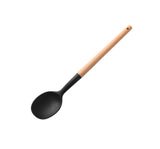 Pink Cooking Kitchenware Tool Silicone Utensils With Wooden Multifunction Handle Non-Stick Spatula Ladle Egg Beaters Shovel