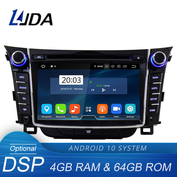 LJDA Android 10.0 Car dvd player for Hyundai I30 Elantra GT 2012 2013 2014 2015 2016 2 Din Car Radio gps stereo Multimedia Audio Free Shipping