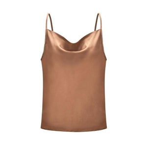 Gold Angel Women Silk Satin Tops Vest Summer Sexy Camis Tank For Ladies Strappy Camisole Top Shirts Fairy Grunge Femme Clothes