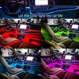 (Free Shipping) 1M/2M/3M/5M Car Interior Lighting Decorative Lamp EL Wiring Neon Strip Auto DIY Flexible Ambient Light USB Party Atmosphere Lamp