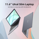 HeroBook Air 11.6 inch Laptop 4GB RAM 128GB SSD Intel Celeron N4020 Computer UHD Graphics 600 Windows 10 NotebooK