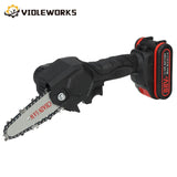 (FREE SHIPPING) 1080W 4 Inch 88VF Mini Electric Saw With 2PC Battery Woodworking Pruning One-handed Garden Tool Rechargeable EU Plug