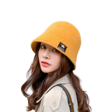 Winter Cashmere Bucket Hat Korean Solid Warm Ladies Cap Outdoor Winter Fashion Panama Hats