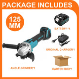Free Shipping Electric Brushless Cordless Impact Angle Grinder 800W Polishing Grinding Machine Rechargeable Power Tools for 18V Makita Battery
