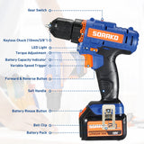 (FREE SHIPPING) Cordless  Wierless Drill Electric 18V Screwdriver Mini Wireless Lithium-Ion Battery
