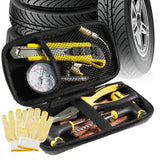 Car Tire Repair Tool Kit with EVA Storage Bag Garage Studding Tool Set Auto Motorcycle Tubeless Tire Puncture Plug