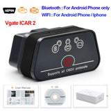 (FREE SHIPPING) Auto  iCar2 obd2 bluetooth scanner ELM327 V2.2 obd 2 wifi icar 2 car tools elm 327 for android/PC/IOS code reader