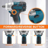 Free Shipping 18V Cordless Electric Screwdriver Brushless Impact Wrench Power Tool Rechargeable Drill Driver for Makita Li Battery