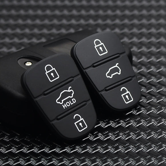 (Free Shipping) KEY 3 Button Remote Key Fob Case Rubber Pad For Hyundai I10 I20 I30 IX35 for Kia K2 K5 Rio Sportage Flip Key
