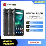 Free Shipping-UMIDIGI BISON IP68/IP69K Waterproof Rugged Mobile Phone 48MP Matrix Quad Camera 6.3 FHD+ Display 6GB+128GB NFC Smartphone