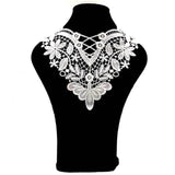 1 Pc Black Flower Neckline Collar Lace Applique Fabric for Fabric Apparel Sewing On Home Textiles For Dressing Free Shipping