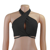 Sexy Bandage Halter Tube Tops Streetwear Sleeveless Crop Tops For Women Backless Seamless Bra Camis Tanks Chic Wrap Bandeau Top  Free Shipping